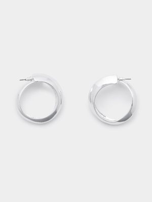 Twirl Circle Drop Hoop Earrings