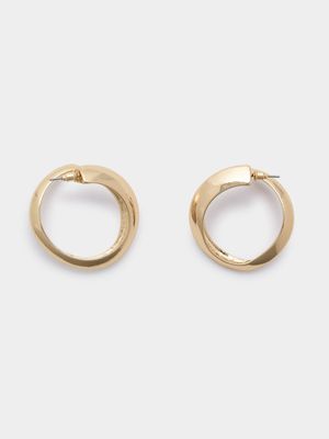 Twirl Circle Drop Hoop Earrings