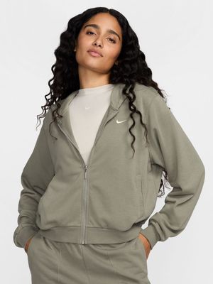 Womens Nike Sportswear Chill Terry Khaki French Terry Hoodie