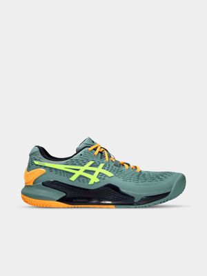 Mens Asics Gel-Resolution 9 Padel Grey/Yellow Court Shoes