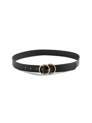 Women's Black Double Buckle Belt