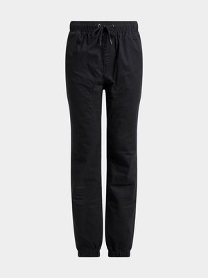 Jet Younger Boys Black Cuffed Jogger Pants