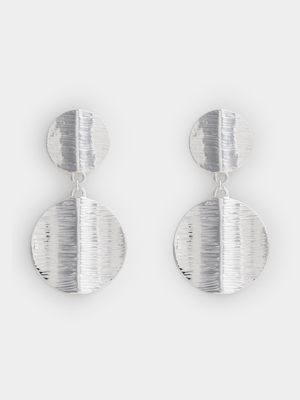 Double Folded Coin Drop Earrings