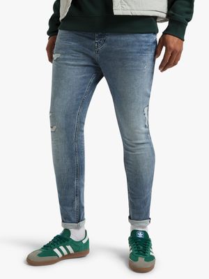 Redbat Men's Rip Blue Carrot Jeans