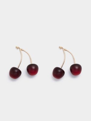 Women's Red Cherry Earring