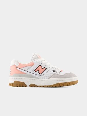 New Balance Junior 550 White/Pink Sneaker