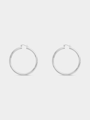 50mm Silver Tone Hoops