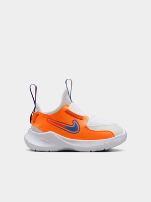 Junior Infant Nike Flex Runner 3 White/Orange/Blue Running Shoes