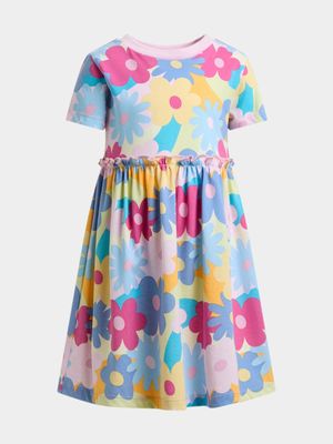 Older Girl's Blue Floral Skater Dress