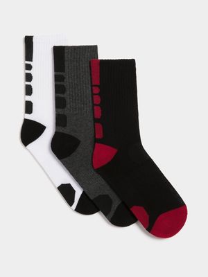 Jet Older Boys Multicolour 3 Pack Sport Socks