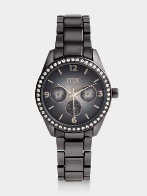 MX Black Plated Black Dial Bracelet Watch