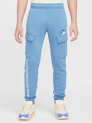 Boys Nike Sportswear Blue Cargo Pants