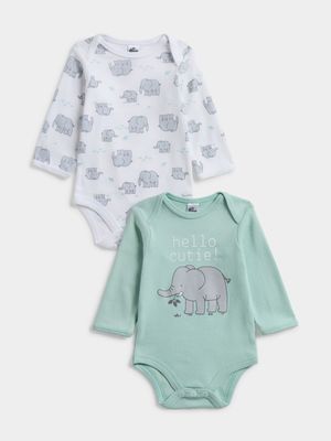 Jet Baby Harbor Gray/Sage 2 Pack Elephants Body Vests