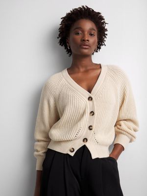 Women's Canvas Chunky Cardigan