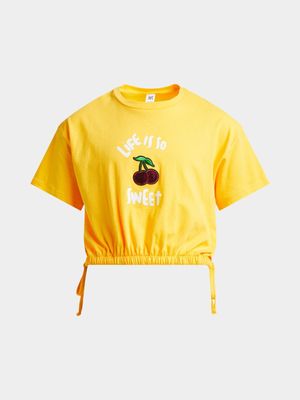 Jet Younger Girls Yellow Cherry T-Shirt