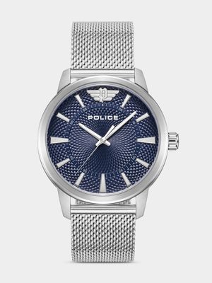 Police Raho Stainless Steel Navy Dial Mesh Watch