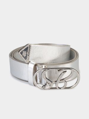 Women's Sissy Boy Silver SB Logo Hardware Buckle Belt