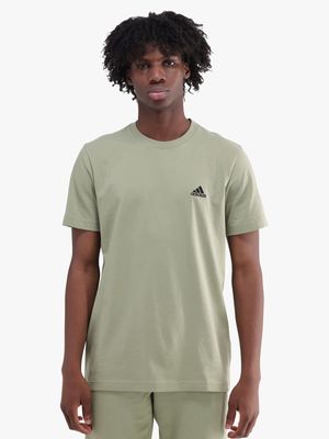 Mens adidas Small Logo Green Tee