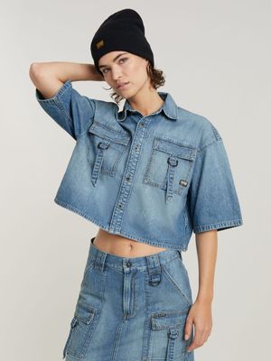 G-Star Women's Relaxed Utility Faded Blue Denim Shirt