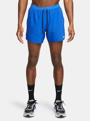 Mens Nike Dri-Fit Stride 5 Inch Brief-Lined Blue Shorts