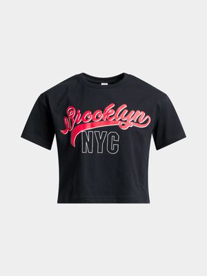 Jet Younger Girls Black Brooklyn Boxy T-Shirt