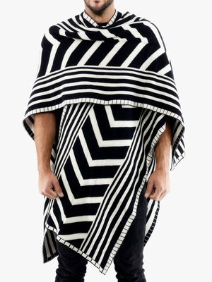 Men's Zeitgeist Multi Zebra Poncho