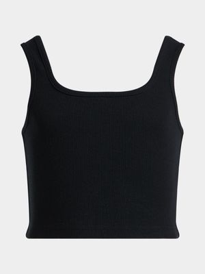 Jet Older Girls Black Square Neck Tank