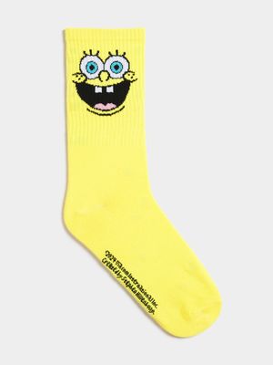 Men's Yellow Spongebob Socks