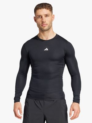 Mens adidas Techfit Black Long Sleeve Top