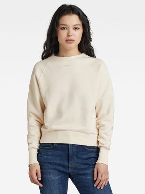 G-Star Women's Raglan Cream Logo Sweat