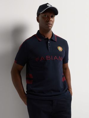 Fabiani Men's Colourblock Navy Polo Golfer