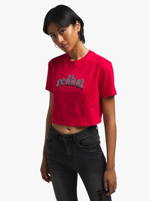 Redbat Women's Red Cropped Top