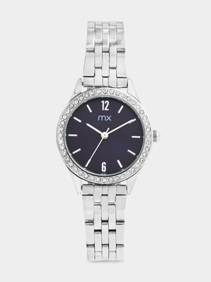 MX Silver Plated Blue Dial Bracelet Watch