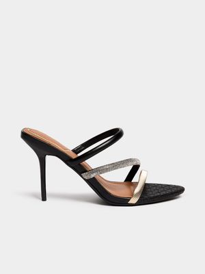 Strappy Stilleto Mule Sandals