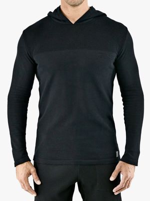 Men's Zeitgeist Black Fine Gauge Knitwear Hoodie