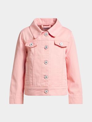 Younger Girl's Pink Trucker Jacket