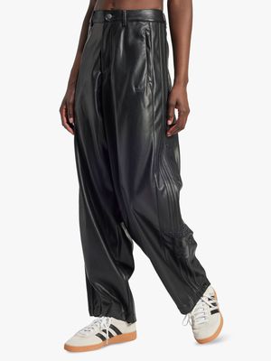 adidas Originals Women's Premium Pleather Adibreak Black Track Pants