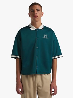 Men's Green Co-Ord Tennis Shirt