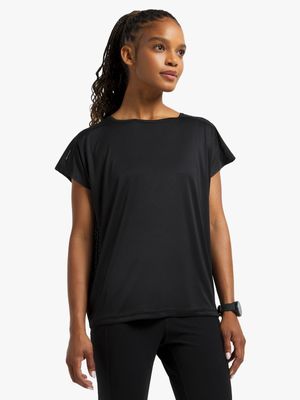 Womens TS Performance Dolman Black Tee