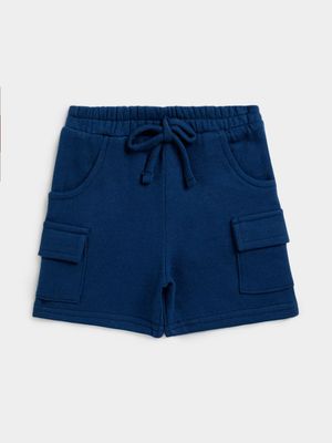 Jet Toddler Boy Navy Cargo Fleece Shorts