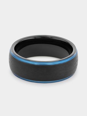 Tungsten Matt Black Blue Edge Ring