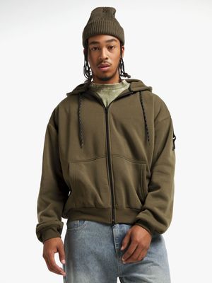 Men's Green Double Zip Hoodie