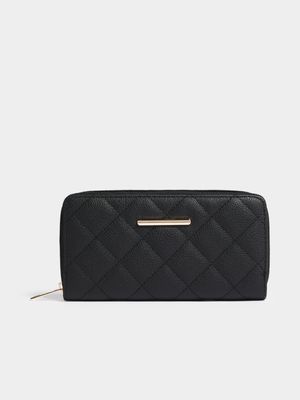 Jet Women's Black Quilted Purse