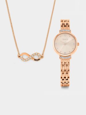 TEMPO Ladies Fine Jewellery Pink Round Bezel Medium Stones Set