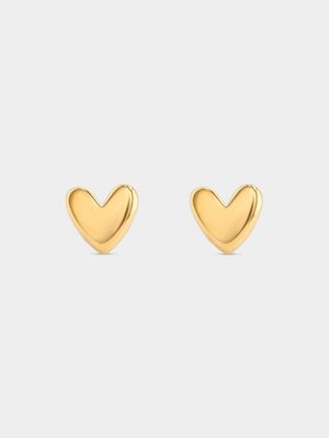 Gold Plated Sterling Silver Heart Stud Earrings