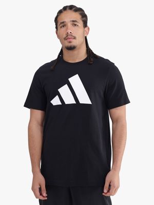 Mens adidas Power 3 Stripes Black Tee