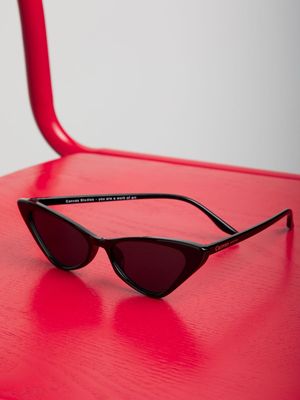 Women's Canvas Black Cat Eye Sunglasses