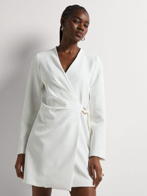 Asymmetrical Detail Blazer Dress