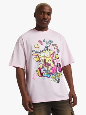 Men's Pink Spongebob Graphic Top