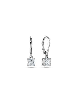 Cheté Sterling Silver Cubic Zirconia Women’s Cushion Drop Earrings